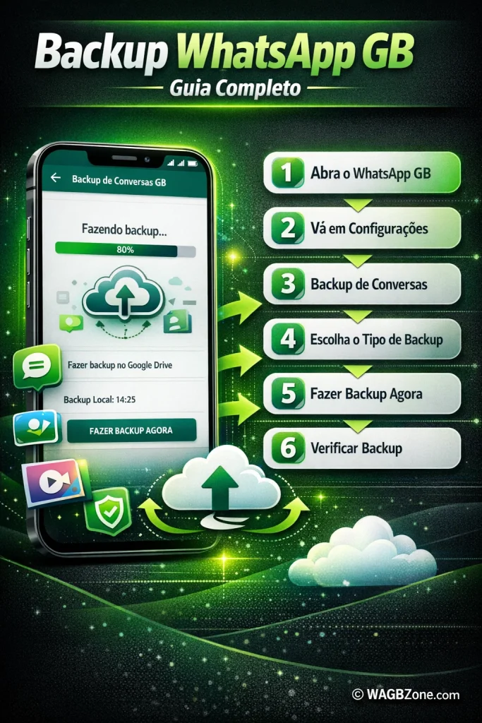 Como Fazer Backup das Conversas no WhatsApp GB infographic
